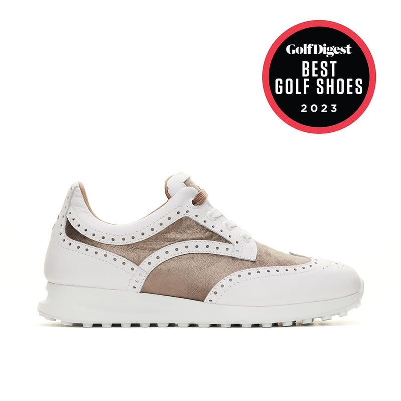 WOMEN'S SERENA WHITE/TAUPE GOLF SHOE