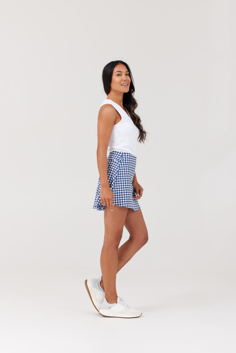 Navy Birdiestooth Everyday Tour Skort