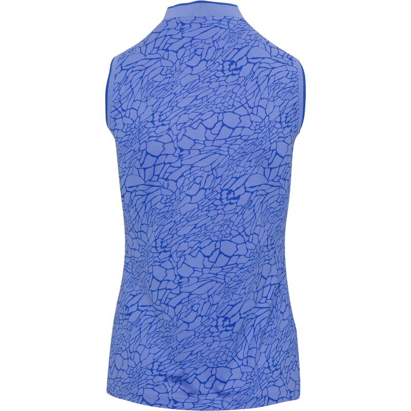 BRIGID VENTILATED PERFORMANCE SLEEVELESS POLO: JEWEL