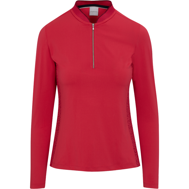 WOMEN'S FALLOW VENTILATED PERFORMANCE LONG-SLEEVE POLO: DAHLIA