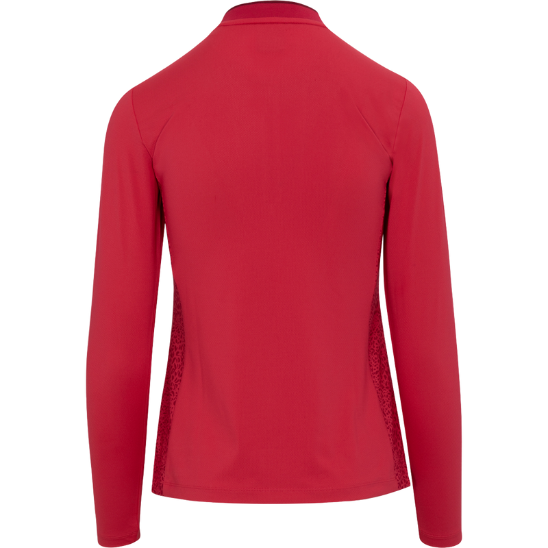 WOMEN'S FALLOW VENTILATED PERFORMANCE LONG-SLEEVE POLO: DAHLIA