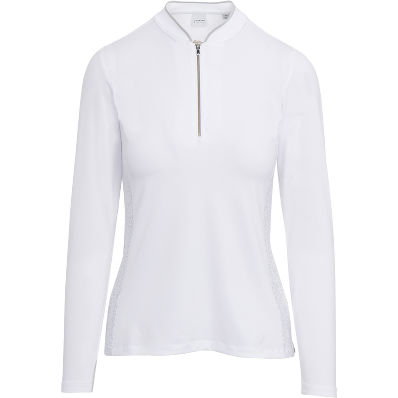WOMEN'S FALLOW VENTILATED PERFORMANCE LONG-SLEEVE POLO: WHITE