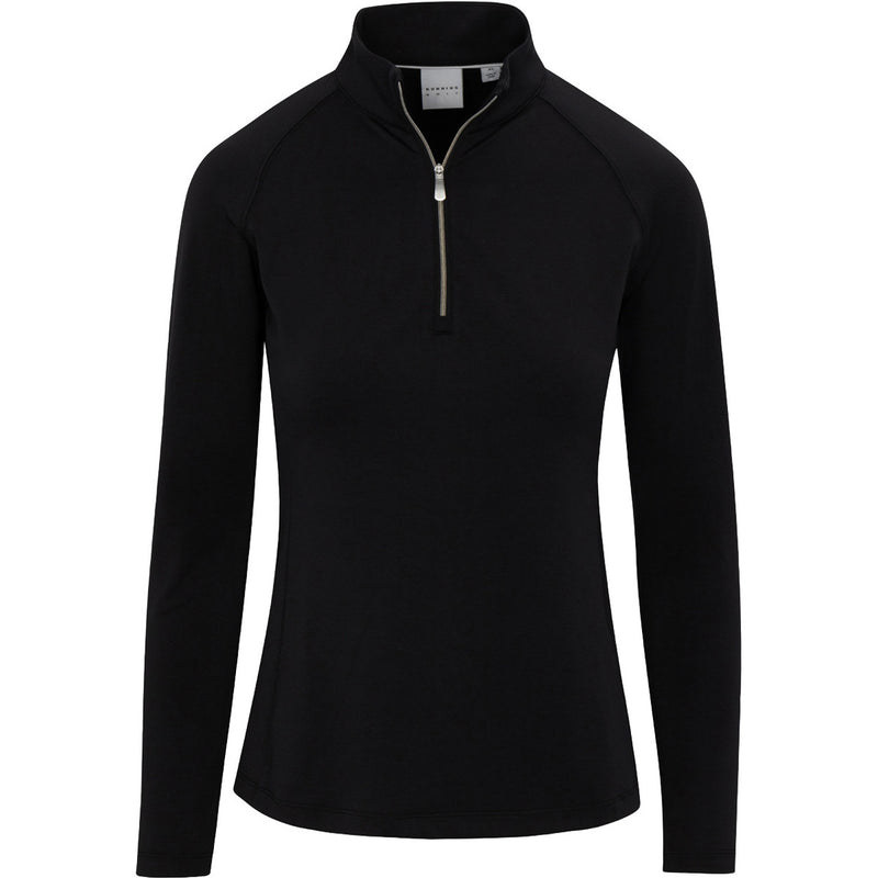 WOMEN'S PLAYER JERSEY PERFORMANCE QUARTER ZIP - BLACK