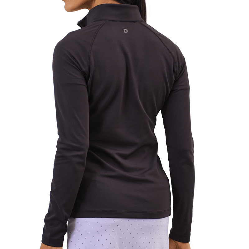 WOMEN'S PLAYER JERSEY PERFORMANCE QUARTER ZIP - BLACK