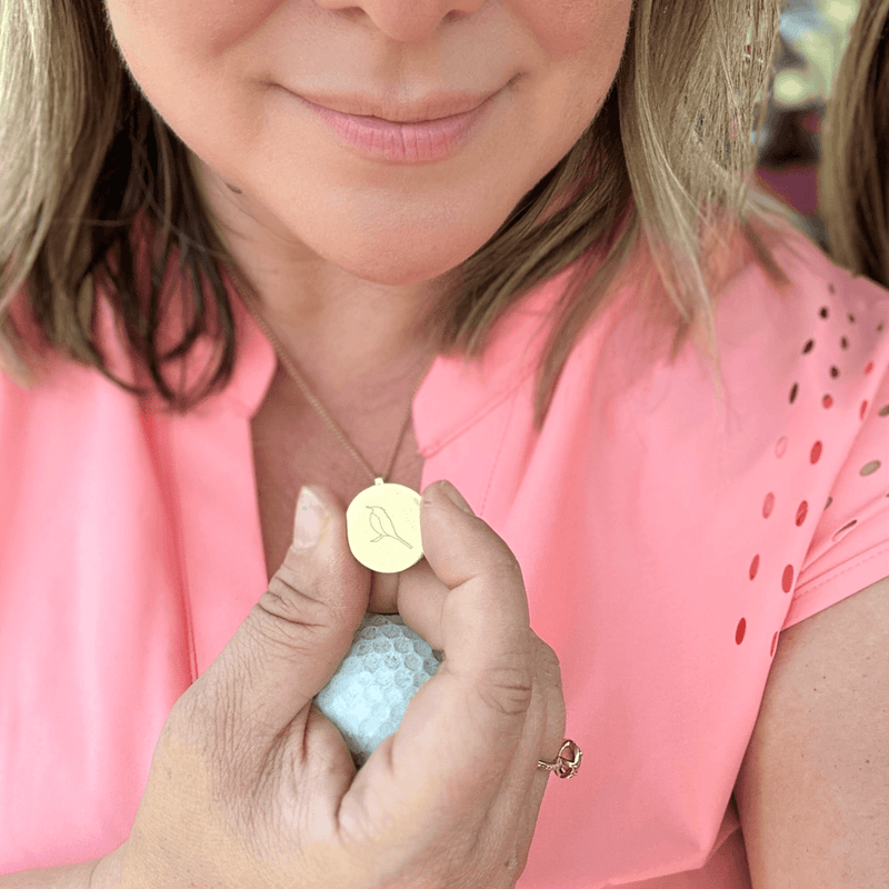 Sweet Birdie Golf Ball Marker Necklace