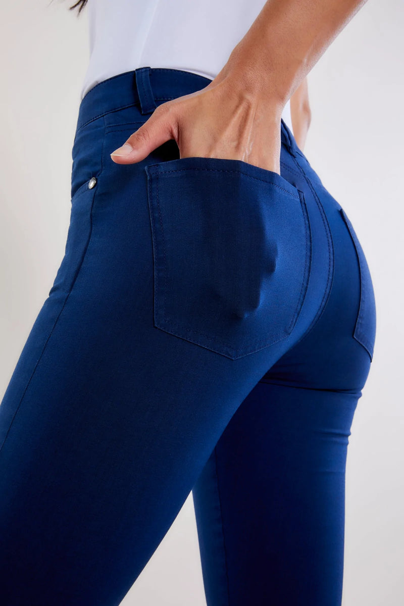 Anatomie Demi Stretch Denim Jean Pant in Navy Skinny Fit Ankle Length Pant with back pockets.