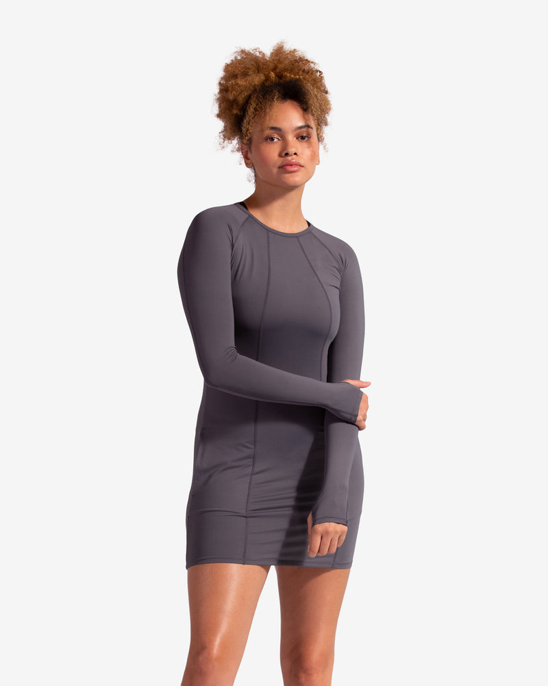 BloqUV women's long sleeve UV tunic dress in smoke.