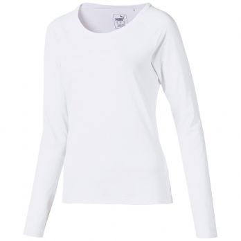 Women's Long Sleeve Sun Crew Golf Shirt - Bright White