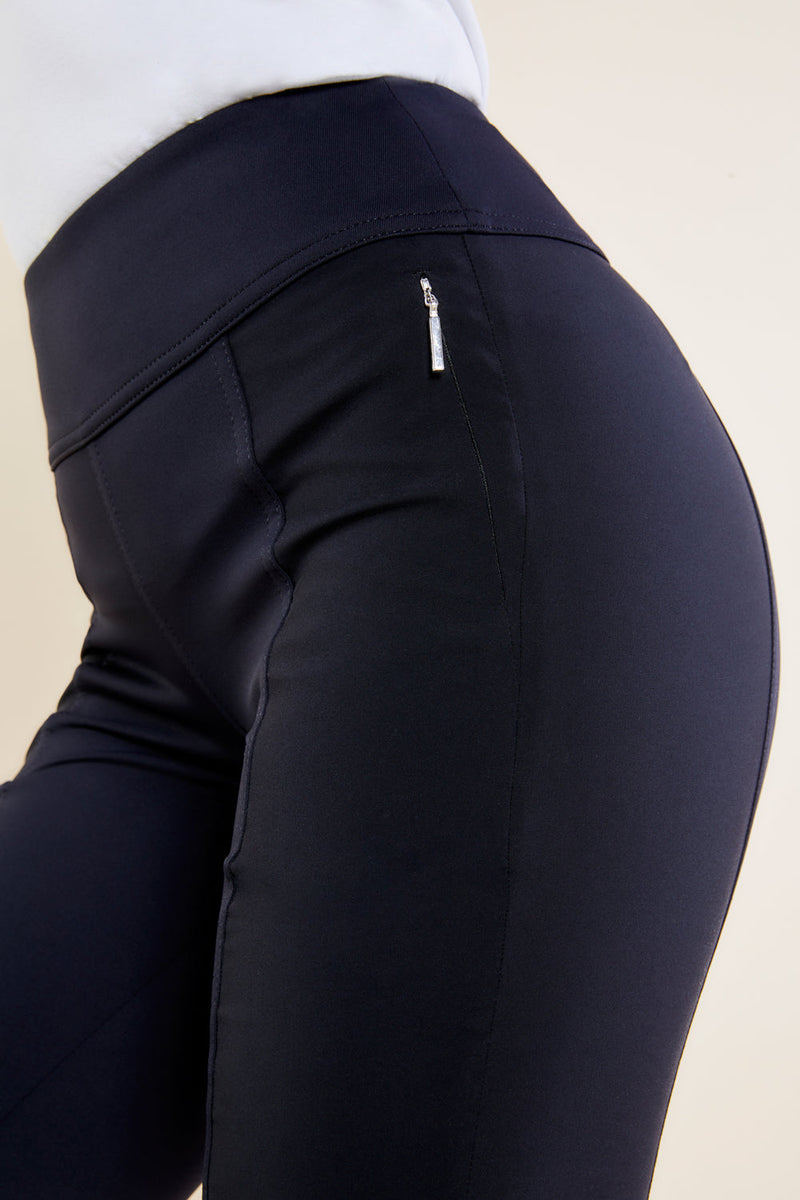 Anatomie Allie Hybrid Travel Pant in Black, Slim Fit Pull On with Zippered Ankle.