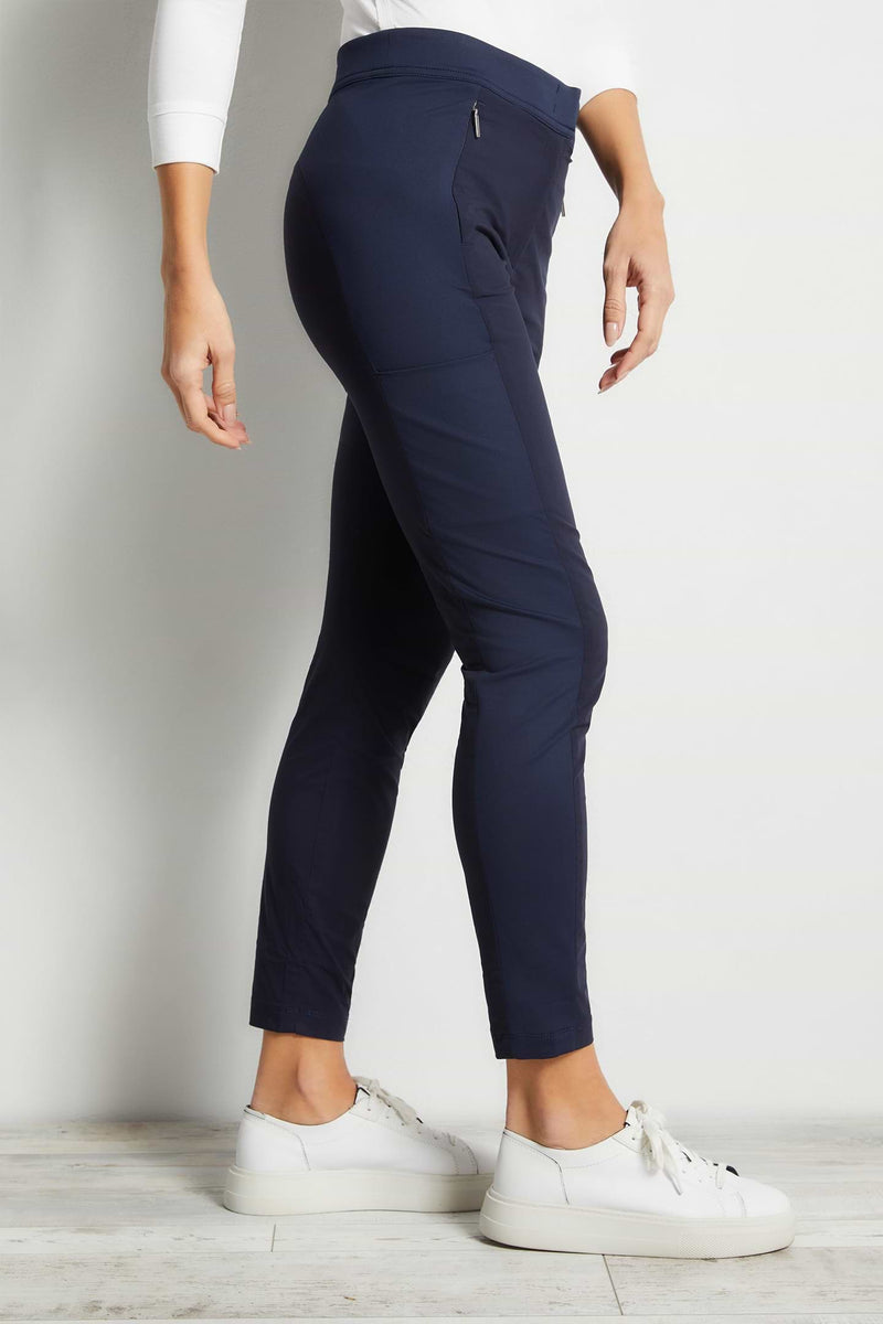 Anatomie Ipant Hybrid Zip Front Slim Fit Travel Golf Pant in Navy