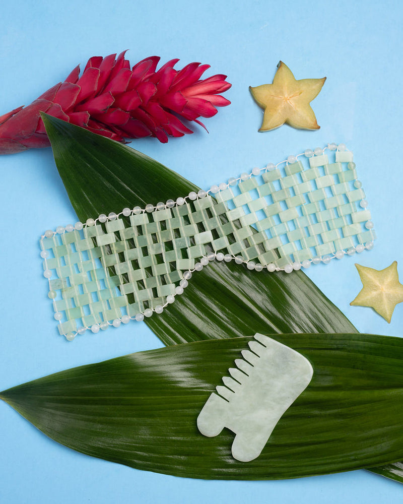 Jade Massage Comb + Gua Sha