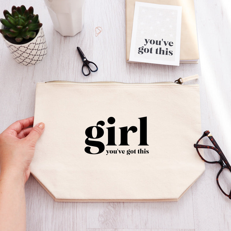 Girl you've got this Zipped Pouch cosmetic bag